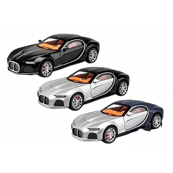 YUMURCAK TOYZ Sesli Işıklı Metal Bugatti Araba Kız Erkek Çocuk Oyuncak Eğitici Oyuncaklar ürün görseli 1
