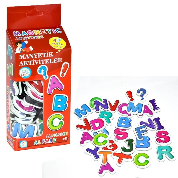 YUMURCAK TOYZ 47 Parça Magnet Alfabe Manyetik Harfler Kız Erkek Çocuk Oyuncak Eğitici Oyuncaklar ürün görseli 1