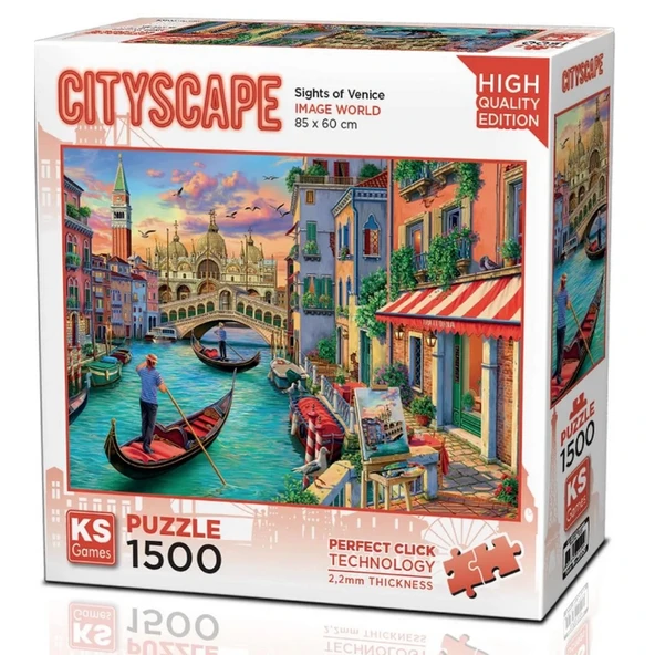 YUMURCAK TOYZ KS Games Sights of Venice Puzzle 1500 Parça 22029 Kız Erkek Çocuk Oyuncak Eğitici Oyuncaklar ürün görseli 1