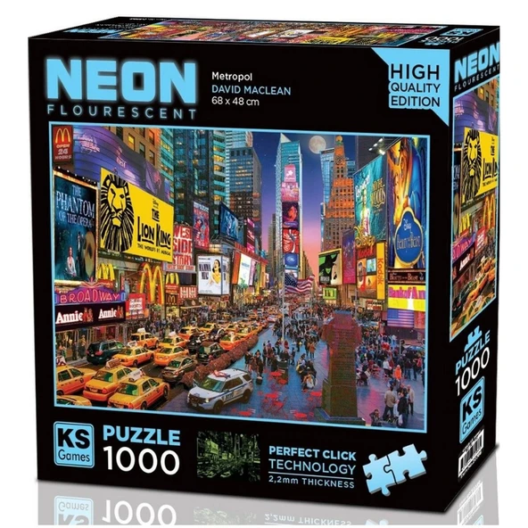YUMURCAK TOYZ KS Games Neon Metropol Puzzle 1000 Parça 20766 Kız Erkek Çocuk Oyuncak Eğitici Oyuncaklar ürün görseli 1