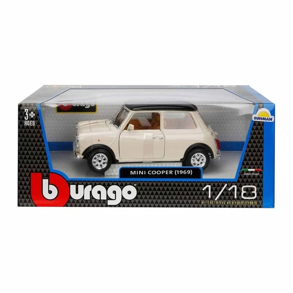 YUMURCAK TOYZ 12036 Sunman, 1:18 Mini Cooper 1969 Model Araba Kız Erkek Çocuk Oyuncak Eğitici Oyuncaklar ürün görseli 1