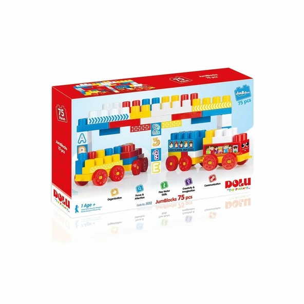 YUMURCAK TOYZ 5032 Mega Blok Seti 75'li Kız Erkek Çocuk Oyuncak Eğitici Oyuncaklar ürün görseli 1