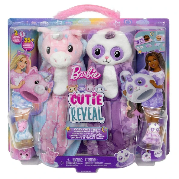 YUMURCAK TOYZ HRY15 Barbie Cutie Reveal Pijama Partisi İkili Set Kız Erkek Çocuk Oyuncak Eğitici Oyuncaklar ürün görseli 1