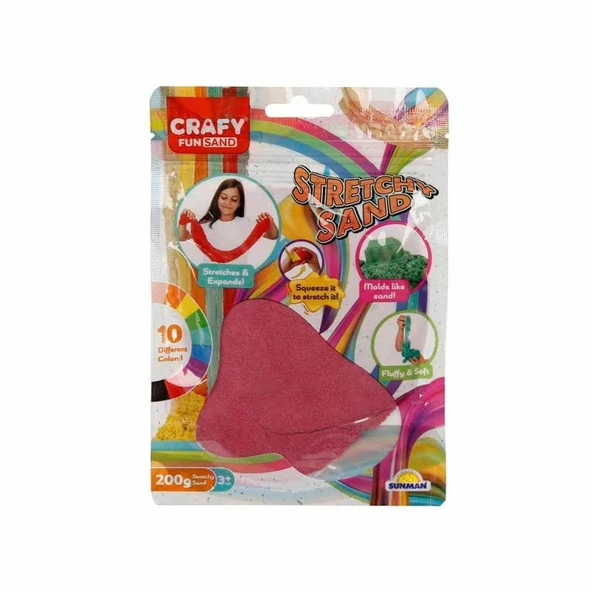 YUMURCAK TOYZ 3602 Crafy Streç Oyun Kumu Pembe 200 g Kız Erkek Çocuk Oyuncak Eğitici Oyuncaklar ürün görseli 1