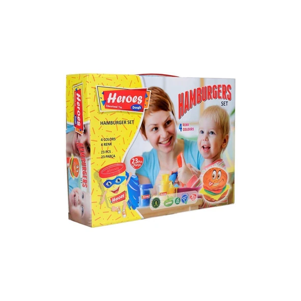 YUMURCAK TOYZ ERN-538 Heroes Hamburger Oyun Hamuru Seti Kız Erkek Çocuk Oyuncak Eğitici Oyuncaklar ürün görseli 1
