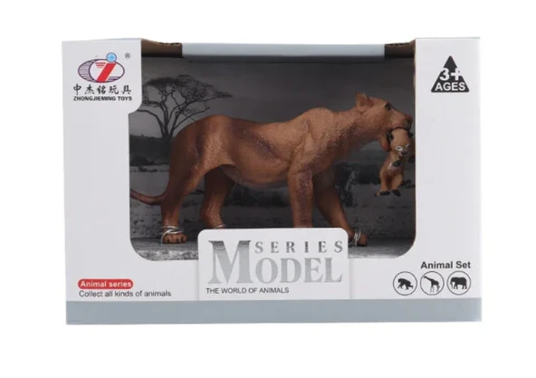 YUMURCAK TOYZ Kutulu Model Figür Hayvan Dişi Aslan ve Yavrusu Kız Erkek Çocuk Oyuncak Eğitici Oyuncaklar ürün görseli 1