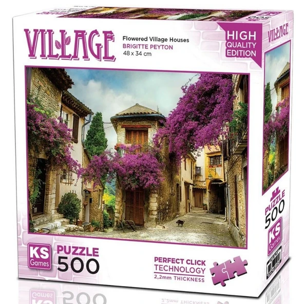 YUMURCAK TOYZ KS Games Flowered Village Houses Puzzle 500 Parça 20062 Kız Erkek Çocuk Oyuncak Eğitici Oyuncaklar ürün görseli 1