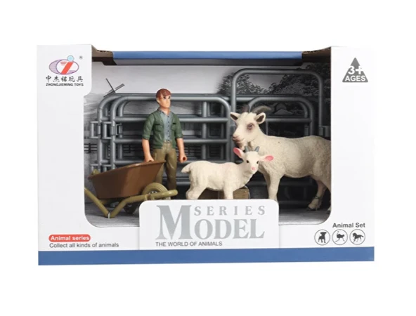YUMURCAK TOYZ Model Hayvan Seti Sakallı Keçi ve Yavrusu Kız Erkek Çocuk Oyuncak Eğitici Oyuncaklar ürün görseli 1