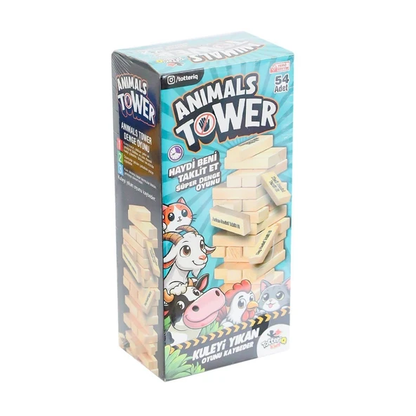 YUMURCAK TOYZ 7378 Animals Tower Süper Denge Oyunu 54 Parça -Tottreiq Kız Erkek Çocuk Oyuncak Eğitici Oyuncaklar ürün görseli 1