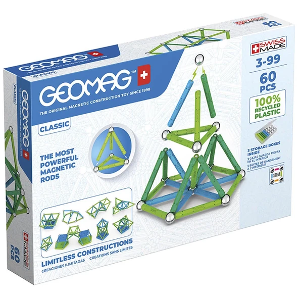 YUMURCAK TOYZ Geomag Classic Manyetik Zeka Oyunu 60 Parça Kız Erkek Çocuk Oyuncak Eğitici Oyuncaklar ürün görseli 1