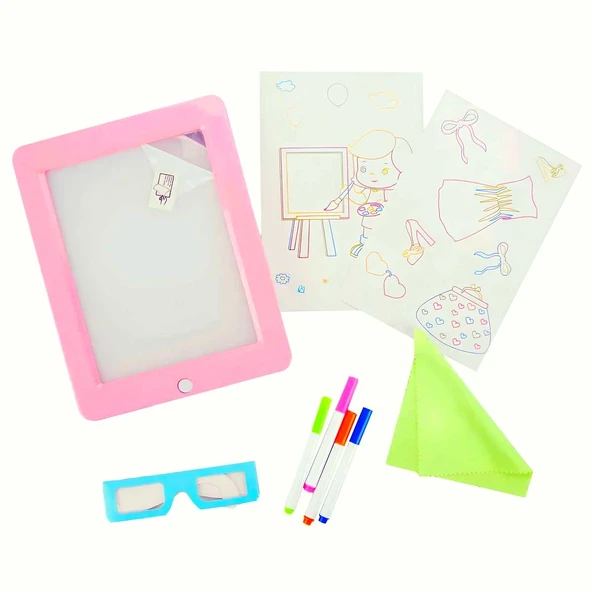 YUMURCAK TOYZ 3D Doodle Sihirli Pembe Yazı Tahtası Kız Erkek Çocuk Oyuncak Eğitici Oyuncaklar ürün görseli 1