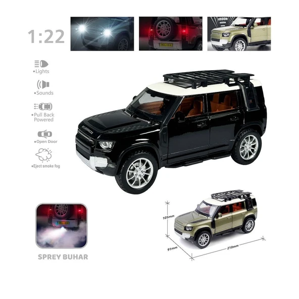 YUMURCAK TOYZ HCL-510A Çek Bırak 1:22 Sesli Ve Işıklı Buharlı DF Metal Jeep Kız Erkek Çocuk Oyuncak Eğitici Oyunca ürün görseli 1