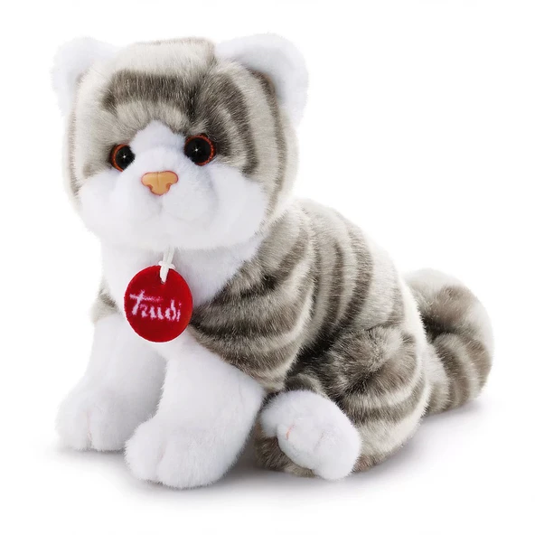 YUMURCAK TOYZ Trudi Brad Peluş Beyaz Gri Kedi 20cm Kız Erkek Çocuk Oyuncak Eğitici Oyuncaklar ürün görseli 1