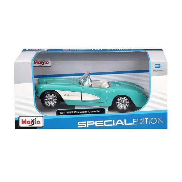YUMURCAK TOYZ MAY 31275 1957 Chevrolet Corvette 1:24 Kız Erkek Çocuk Oyuncak Eğitici Oyuncaklar ürün görseli 1