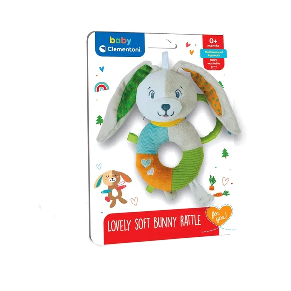 YUMURCAK TOYZ 17787 Baby Clementoni - Sevimli Tavşan Çıngırak Kız Erkek Çocuk Oyuncak Eğitici Oyuncaklar ürün görseli 1
