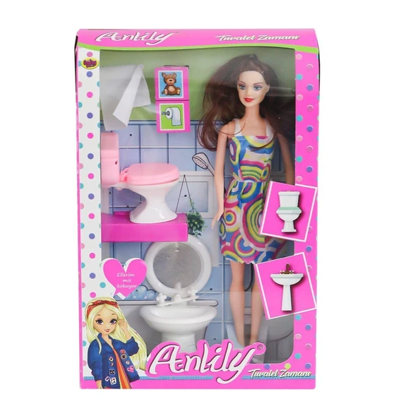 YUMURCAK TOYZ 02443 Anlily Klozetli Lavabolu Bebek Kız Erkek Çocuk Oyuncak Eğitici Oyuncaklar ürün görseli 1