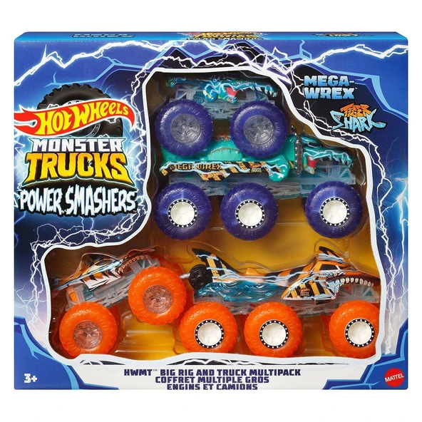 YUMURCAK TOYZ HYJ29 Hot Wheels Monster Trucks Power Smashers Çoklu Paket Kız Erkek Çocuk Oyuncak Eğitici Oyuncakla ürün görseli 1