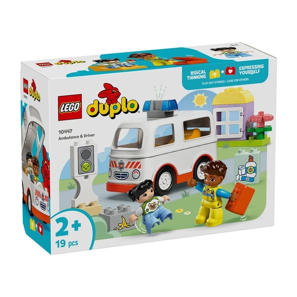 YUMURCAK TOYZ 10447 Lego Duplo Ambulans ve Sürücü 19 parça +2 yaş Kız Erkek Çocuk Oyuncak Eğitici Oyuncaklar ürün görseli 1