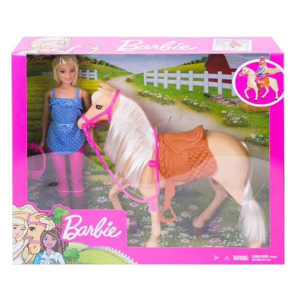 YUMURCAK TOYZ FXH13 Barbie ve Güzel Atı Oyun Seti Kız Erkek Çocuk Oyuncak Eğitici Oyuncaklar ürün görseli 1