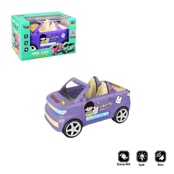 YUMURCAK TOYZ ZR169-2 Işıklı Müzikli Çarp Dön Üstü Açık Renkli Araba - 1adet Stokta Olan Gönderilir Kız Erkek Çocu ürün görseli 1