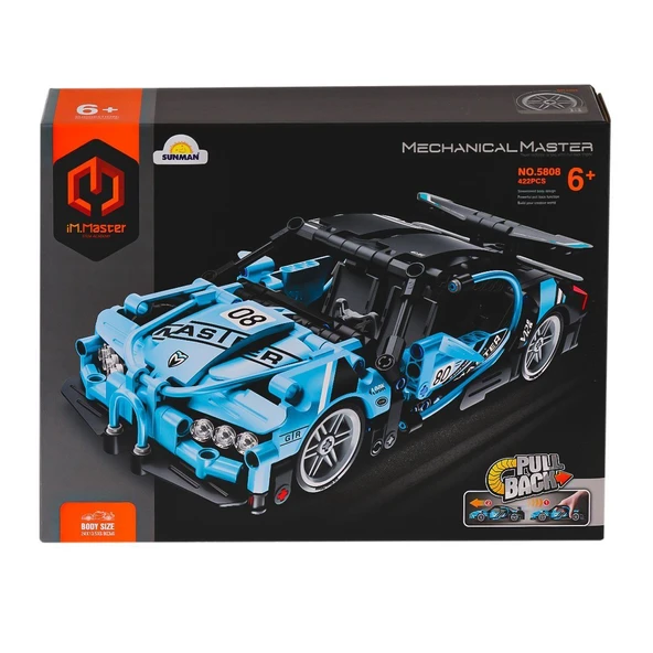 YUMURCAK TOYZ 5808 IMM Mekanik Master Blokları Süper araba Mavi 422 Parça Kız Erkek Çocuk Oyuncak Eğitici Oyuncakl ürün görseli 1