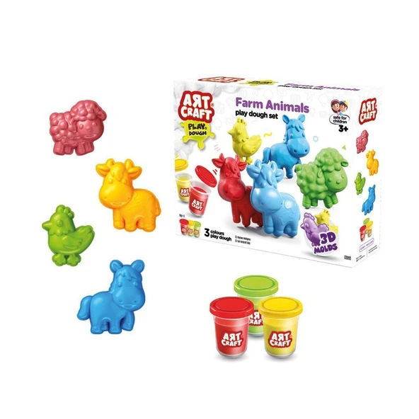 YUMURCAK TOYZ 03993 Art Craft Çiftlik Hayvanları Hamur Set 168 Gr -Fentoys Kız Erkek Çocuk Oyuncak Eğitici Oyuncak ürün görseli 1