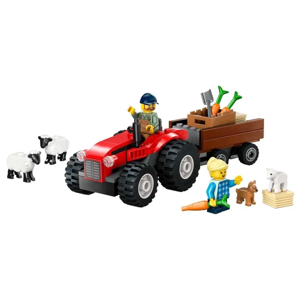 YUMURCAK TOYZ LEGO City Römorklu Kırmızı Çiftlik Traktörü ve Koyun 60461 Kız Erkek Çocuk Oyuncak Eğitici Oyuncakla ürün görseli 1