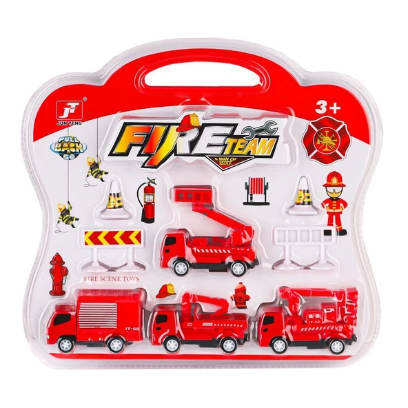 YUMURCAK TOYZ 995A-10 Çek Bırak İtfaiye Araç Oyun Seti -Birliktoys Kız Erkek Çocuk Oyuncak Eğitici Oyuncaklar ürün görseli 1