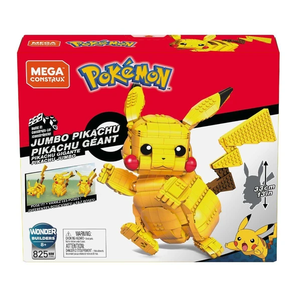 YUMURCAK TOYZ FVK81 MEGA™ Pokémon™ Jumbo Pikachu Figürü 825 parça +8 yaş Kız Erkek Çocuk Oyuncak Eğitici Oyuncakla ürün görseli 1