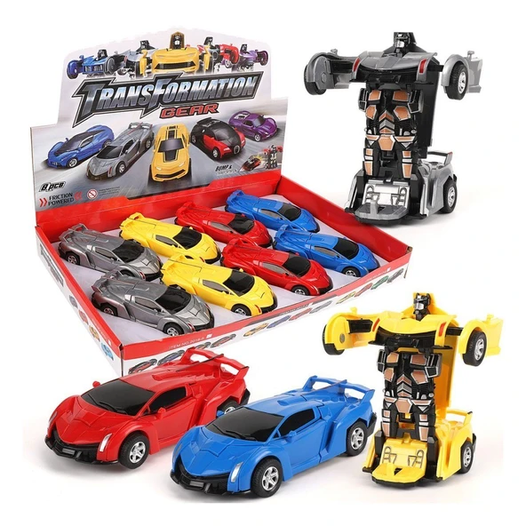 YUMURCAK TOYZ KNS-2017-5 Sürtmeli Robota Dönüşen Araba -Vardem Oyuncak Kız Erkek Çocuk Oyuncak Eğitici Oyuncaklar ürün görseli 1