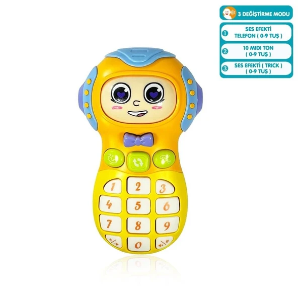 YUMURCAK TOYZ JLG-855-40A IŞIKLI VE MÜZİKLİ CEP TELEFONU -VRD Kız Erkek Çocuk Oyuncak Eğitici Oyuncaklar ürün görseli 1