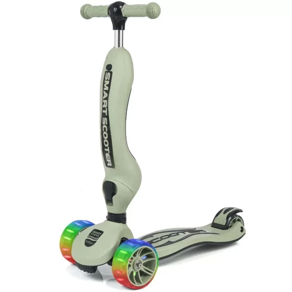 YUMURCAK TOYZ Smart Oturaklı 3 Tekerlekli Işıklı Scooter Askeri Yeşil Kız Erkek Çocuk Oyuncak Eğitici Oyuncaklar ürün görseli 1
