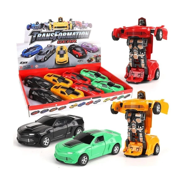 YUMURCAK TOYZ KNS-2017-6 Sürtmeli Robota Dönüşen Araba -stokta olan gönderilir Kız Erkek Çocuk Oyuncak Eğitici Oyu ürün görseli 1