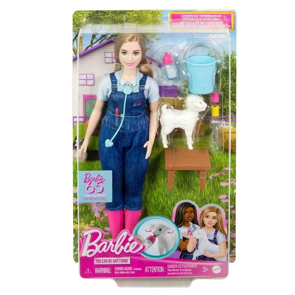 YUMURCAK TOYZ HRG42 Barbie 65. Yıl Deluxe Kariyer Bebekleri - Veteriner Kız Erkek Çocuk Oyuncak Eğitici Oyuncaklar ürün görseli 1