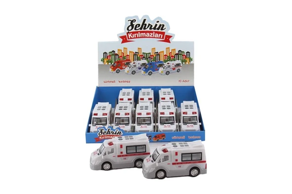 YUMURCAK TOYZ SÜRTMELİ AMBULANS ARABA Kız Erkek Çocuk Oyuncak Eğitici Oyuncaklar ürün görseli 1