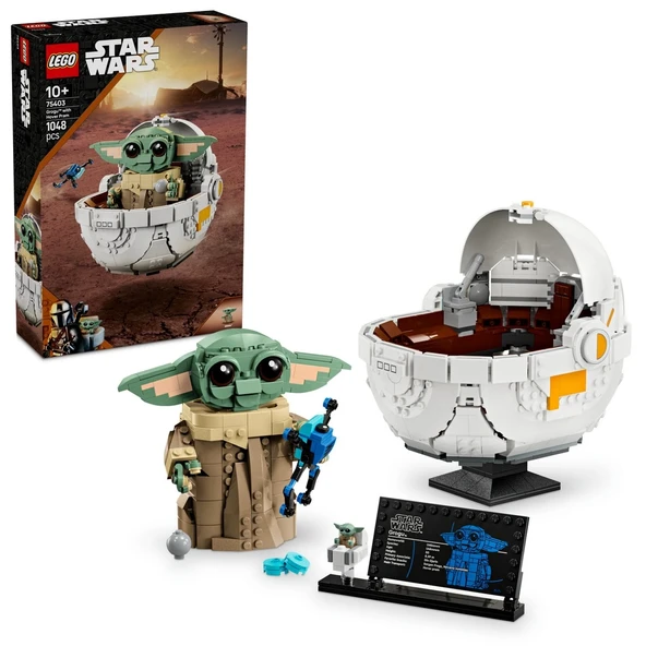 YUMURCAK TOYZ LEGO Star Wars: The Mandalorian Uçan Bebek Arabalı Grogu 75403 Kız Erkek Çocuk Oyuncak Eğitici Oyunc ürün görseli 1