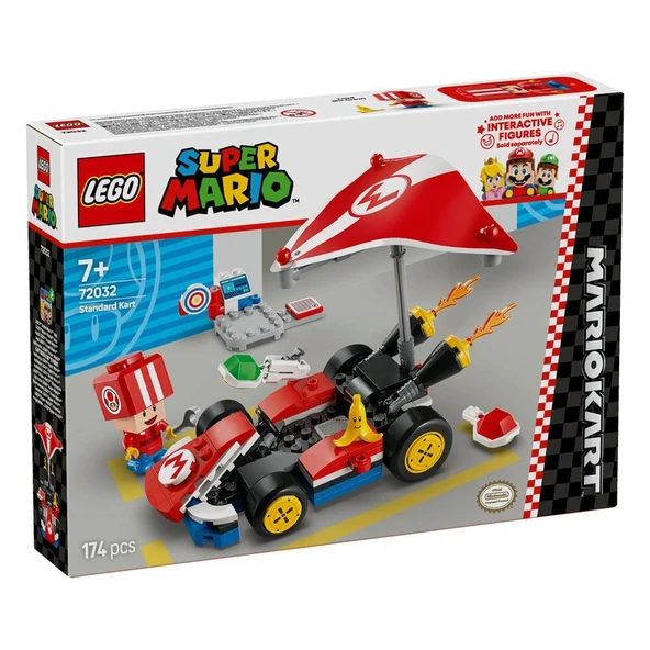YUMURCAK TOYZ 72032 Lego Super Mario Mario Kart – Standard Kart 174 parça +7 yaş Kız Erkek Çocuk Oyuncak Eğitici O ürün görseli 1