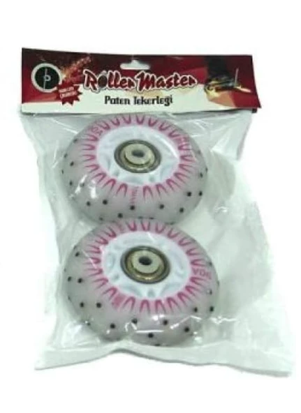 YUMURCAK TOYZ 2 li Işıklı Kıvılcım Çıkartan Paten Tekerleği Pembe Desenli 90A/70MM Kız Erkek Çocuk Oyuncak Eğitici ürün görseli 1