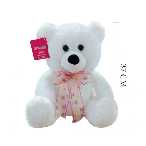 YUMURCAK TOYZ 1178B Selay, Oturan Ayı 37cm Beyaz Kız Erkek Çocuk Oyuncak Eğitici Oyuncaklar ürün görseli 1