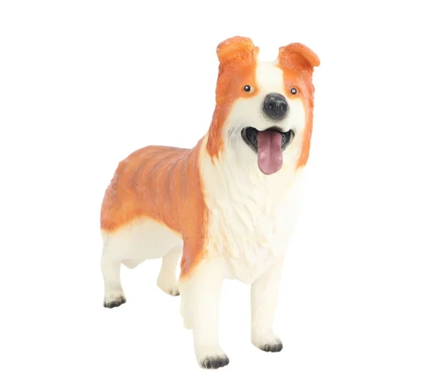 YUMURCAK TOYZ Model Köpek Turuncu Beyaz Lessie Kız Erkek Çocuk Oyuncak Eğitici Oyuncaklar ürün görseli 1