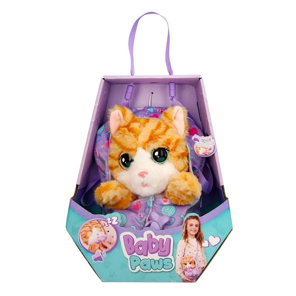 YUMURCAK TOYZ BAW05000 Baby Paws Sesli Kedi 20cm Peluş Kız Erkek Çocuk Oyuncak Eğitici Oyuncaklar ürün görseli 1