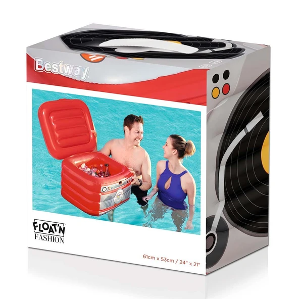 YUMURCAK TOYZ Bestway Retromusic Portatif Şişme Buzdolabı 31 Litre Kız Erkek Çocuk Oyuncak Eğitici Oyuncaklar ürün görseli 1
