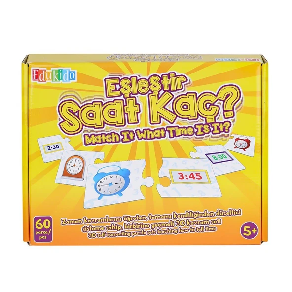 YUMURCAK TOYZ EDU-1016 Eşleştir Saat Kaç -Chiva Kız Erkek Çocuk Oyuncak Eğitici Oyuncaklar ürün görseli 1