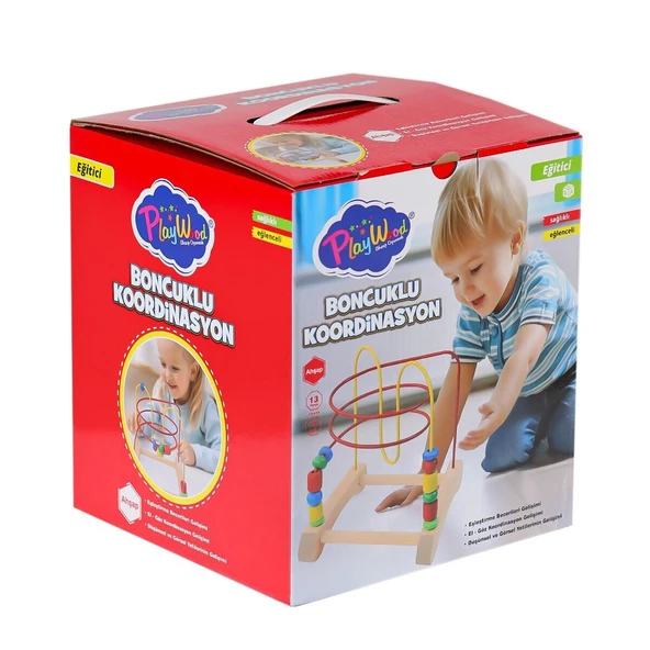 YUMURCAK TOYZ ONY-410 Ahşap Boncuklu Koordinasyon -Onyıl Oyuncak Kız Erkek Çocuk Oyuncak Eğitici Oyuncaklar ürün görseli 1