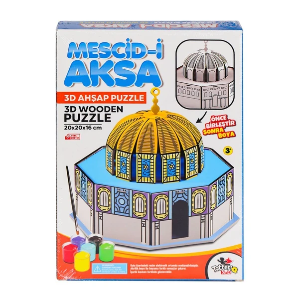 YUMURCAK TOYZ 8209 Mescid-i Ahka 3D Ahşap Puzzle ve Boyama -Totteriq Kız Erkek Çocuk Oyuncak Eğitici Oyuncaklar ürün görseli 1