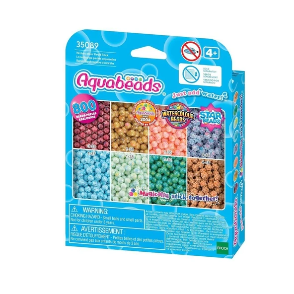 YUMURCAK TOYZ 35089 AquaBeads Suluboya Renkleri Yedek Boncuk Pakedi- 800 parça +4 yaş Kız Erkek Çocuk Oyuncak Eğit ürün görseli 1