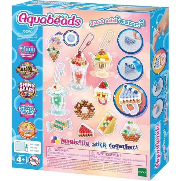 YUMURCAK TOYZ Aqua Beads Dondurma ve Tatlı Aksesuar Kiti Kız Erkek Çocuk Oyuncak Eğitici Oyuncaklar ürün görseli 1