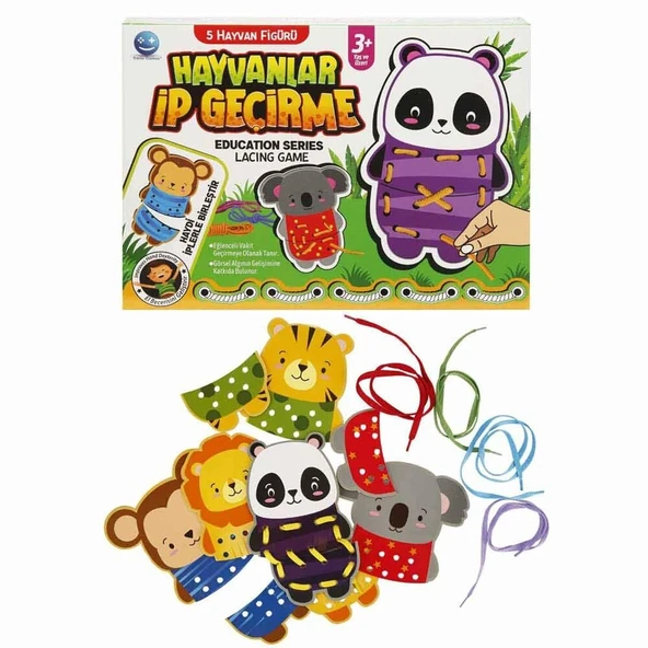 YUMURCAK TOYZ OYUN HAYVANLAR İP GEÇİRME 5FGR Kız Erkek Çocuk Oyuncak Eğitici Oyuncaklar ürün görseli 1