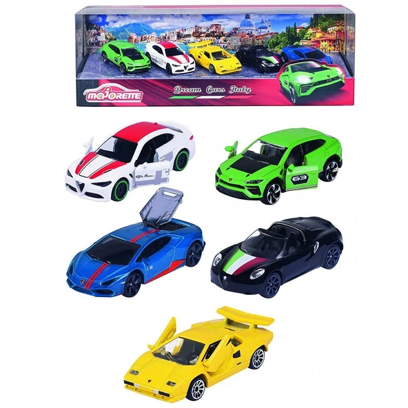YUMURCAK TOYZ Majorette Dream Cars Italy 5'li Koleksiyon Paketi Kız Erkek Çocuk Oyuncak Eğitici Oyuncaklar ürün görseli 1