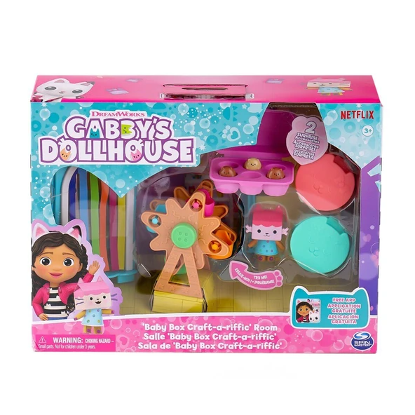 YUMURCAK TOYZ 69300 Gabbys Dollhouse Baby Box Cat Craft-a-Riffic Room Gabby Kedi Riffic Odası Kız Erkek Çocuk Oyun ürün görseli 1